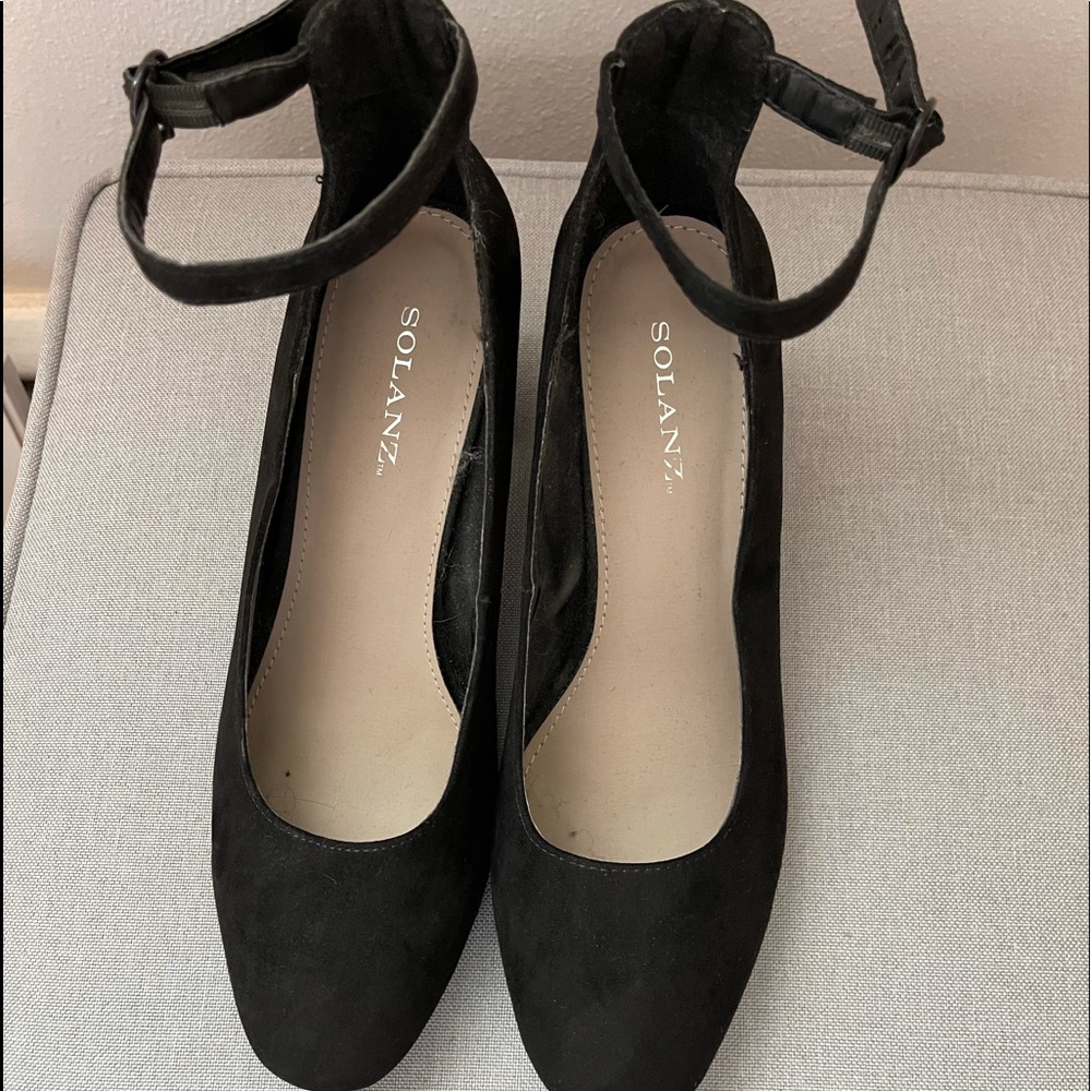 Black velvet heels